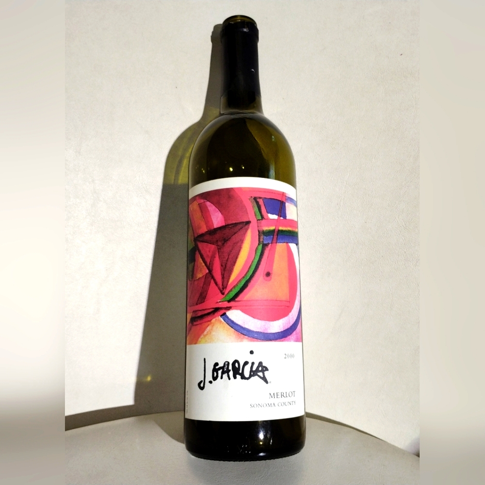 RARE J. Garcia Sonoma Merlot 2000 Empty Bottle - Original Artwork Label